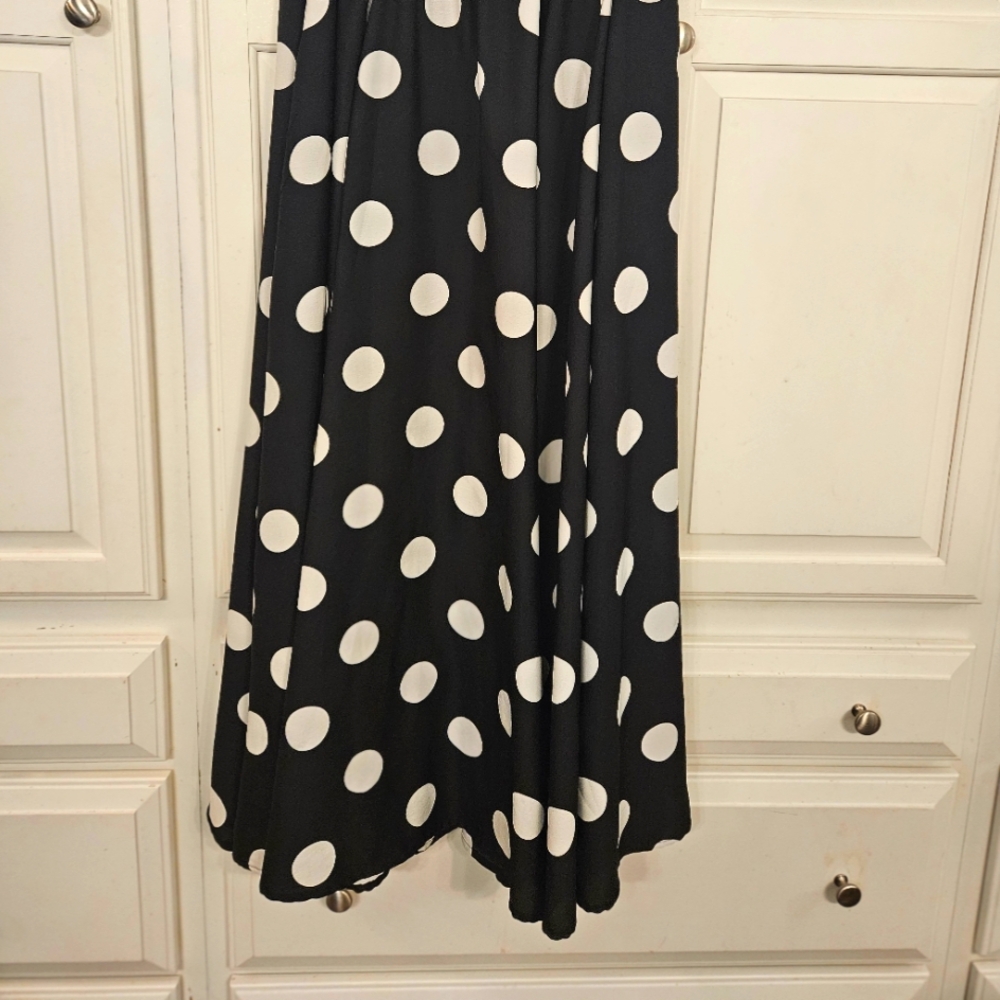 Mlle Gabrielle Black and White Polka Dot Circle Skirt - Picture 3 of 6